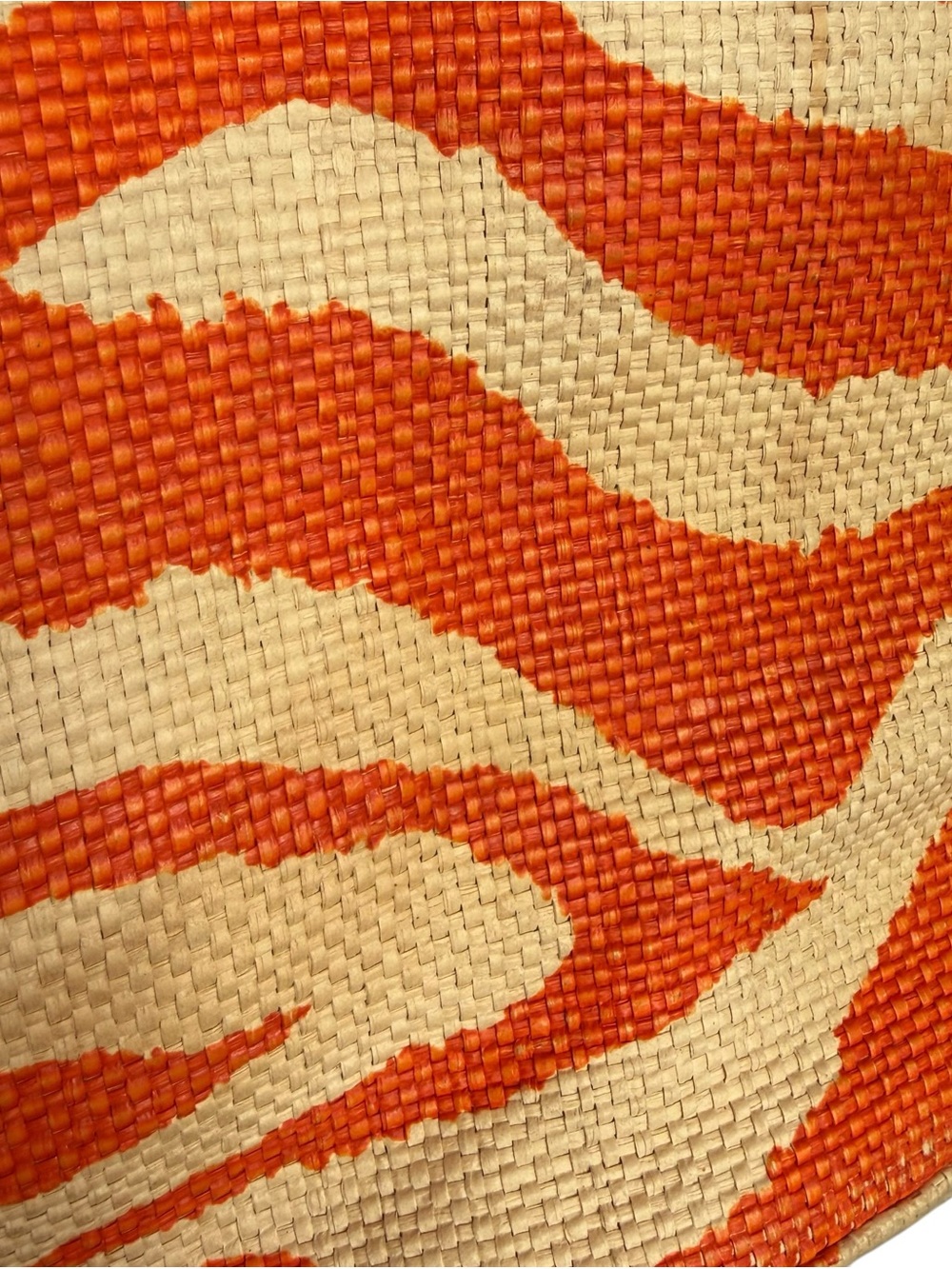 Kate Spade Wicker and Rope Tote Bag Orange Beige Zebra Print Beach Vacation - Picture 8 of 16